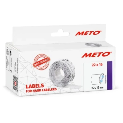 Image of Meto price gun labels (22x16 mm, two line, 6,000 labels, white, multifunctional permanent and deep freeze, Contact, Sato, Avery, Tovel, Samark etc.)