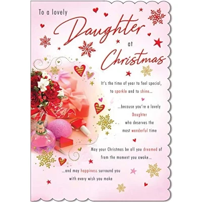 Image of Piccadilly Greetings Photo Christmas Card Daughter 9 x 6 inches