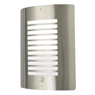 Image of LITECRAFT Sigma Wall Light Outdoor Lantern with PIR Motion Sensor (Stainless Steel)