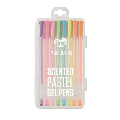 Image of Tinc Pastelicious Fruit Scented Liquid Gel Pens Set with Case for Kids use at School &amp; Home Range of 8 Colours a Fruity Fragrance Girls and Boys Pastel Neon Pack