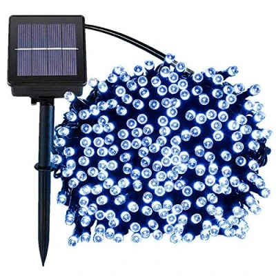 Image of Lamker 30M 300 LED Outdoor String Lights Solar Powered Waterproof 8 Modes Blue Fairy Light for Garden Patio Porch Pathway Yard Wall Fence Tree Christmas Wedding Party Festival Lighting Decorative