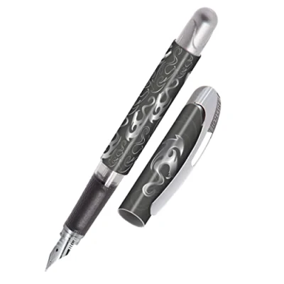 Image of ONLINE college ink pen Phoenix ergonomic fountain for school / solid medium nib, soft grip part standard cartridges refillable │ideal beginners, pupils &amp; students