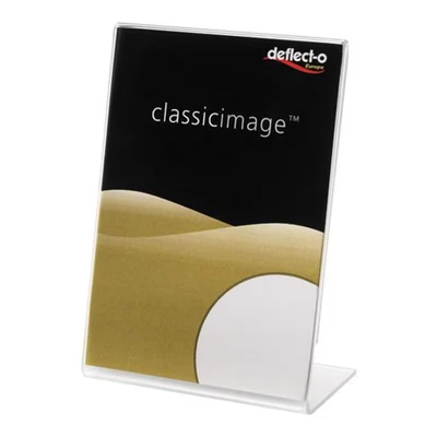 Image of Deflecto A7 Portrait Slanted Sign Holder, Plastic Display Stand, Menu Holders, Leaflet Stands, Stand Poster Holder