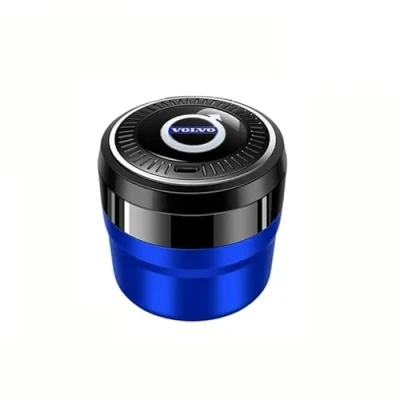 Image of JKVTED Car Ashtray for Volvo XC40, with Lid Smell Proof Led Lights Sealed, Flame Retardant, Large Capacity Ashtray,C