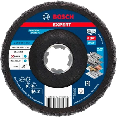Image of Bosch Accessories Professional 1 X Expert N475 SCM LOCK Flap Disc (for Finishing Metal Surfaces, Diameter 125 mm, Coarse, Angle Grinder)
