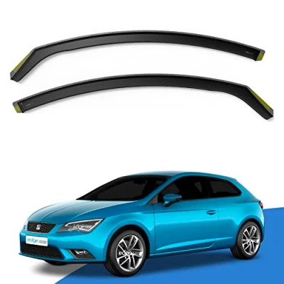 Image of EdgeVisors Wind Deflectors Set Fits: SEAT Leon MK3 2013 2020 3 Door Hatchback 2pc