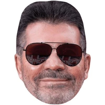 Image of Simon Cowell (Sunglasses) Celebrity Mask, Flat Card Face, Fancy Dress Mask