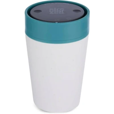 Image of Circular &amp; Co Insulated Reusable Coffee Cup 8oz/227ml Small Travel Mug 100% Leakproof Lockable Push Top, One Hand Open, 360 Drinking Tumbler Recyclable BPA Free, Dishwasher Safe