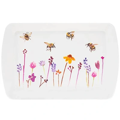 Image of Jennifer Rose Busy Bees Melamine Small Snack Tray 23 x 15 cm
