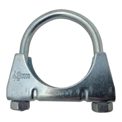 Image of 48mm Universal U Bolt Exhaust Clamps Heavy Duty Clamp &amp; Nuts (Pack of 2)