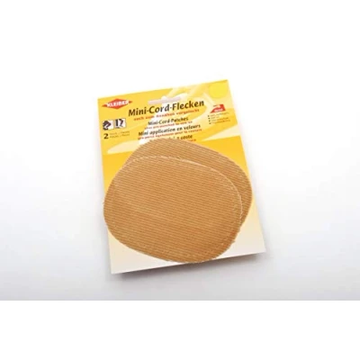Image of Kleiber Small Iron On or Sew Oval Cord Arm/Knee Patches Beige