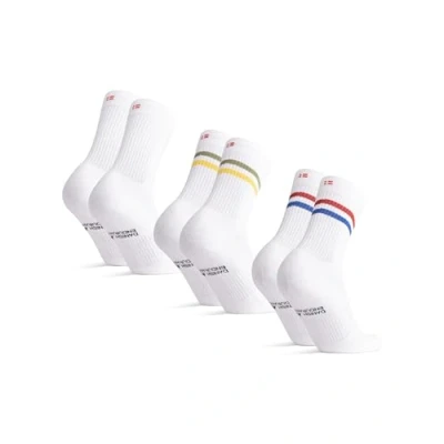 Image of DANISH ENDURANCE Cushioned Ankle Running Socks for Long Distances, Anti Blister, Men &amp; Women, 3 Pack, White, 6 8
