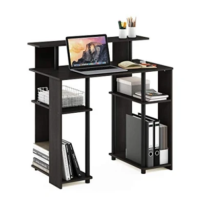 Image of Furinno JAYA Simple Design Computer Desk, Writing Study Walnut
