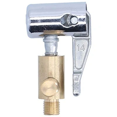Image of Tyre Valve Connector Metal Air Pump Thread Nozzle Adapter Fast Inflation Deflation Tire Inflator Universal Lock On Chuck Compressor Portable