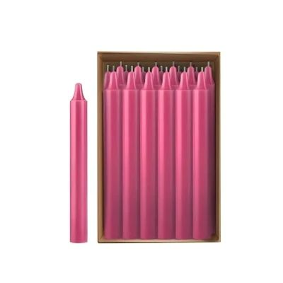 Image of Concept4u 25 x Pink Tapered Dinner Candles Upto 7 Hour Burn Time Long Lasting Pure Paraffin Wax Unscented &amp; Non Smoke Ideal for Candlelight Parties Home Decor