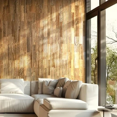 Image of Wall Cladding Made of Reclaimed Wood, Natural Vintage Wood Panels, Model &quot;Amber Mini&quot;, Wooden Design (1 m2)