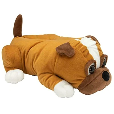 Image of Ladies Girls British Footwear Kid Novelty 3D Pup Puppy Dog Fun Slip On Slippers (7 UK, Woof Tan, numeric_7)