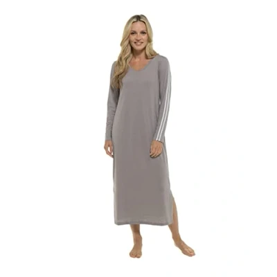 Image of INSIGNIA Ladies Jersey Cotton Lounger Nightdress Nightie Nightshirt (12 14, Grey)