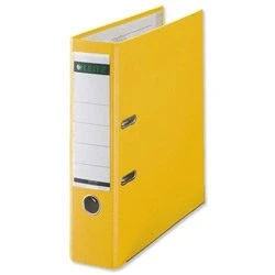 Image of Leitz Lever Arch File, Yellow, Plastic, Foolscap, 8 cm spine, 11100015
