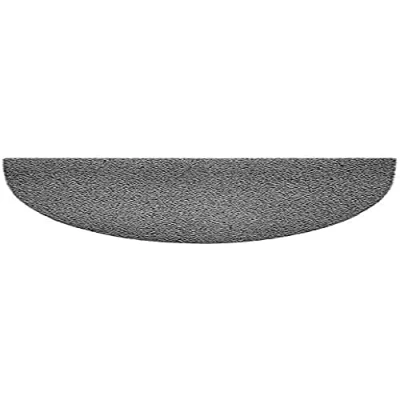 Image of Nicoman Embossed Halfmoon Half Circle Door Mat Dirt Trapper Jet Washable Doormat 70x44cm (Grey, PLAIN) Use Outdoor ONLY