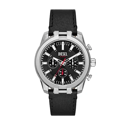 Image of Diesel Watch for Men, Quartz Chronograph Movement, 43 mm Black Stainless Steel Case with a Pro Planet Leather Strap, DZ4622