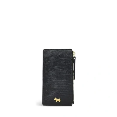 Image of Radley London Colebrook Medium Ziptop Coin Purse for Women, in Faux Lizard Black Leather, with External Card Slots