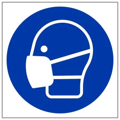 Image of V Safety Mask Logo PPE Sign 200mm x Self Adhesive Vinyl