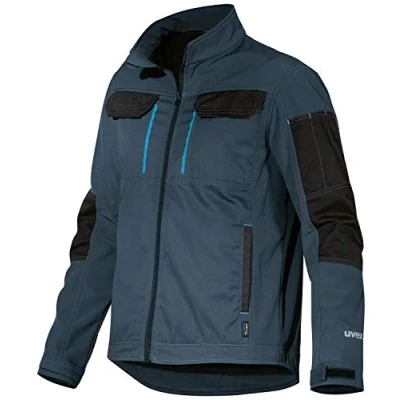 Image of Uvex Tune Up softshell Work Jacket for Men Breathable and Water Repellent Blue M