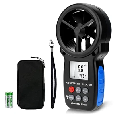 Image of Digital Anemometer Barometer AP 007WM Handheld Wind Speed Meter for Speed/Temperature with Chill &amp; Relative Humidity, Altitude, Barometric Pressure measure HVAC CFM Shooting
