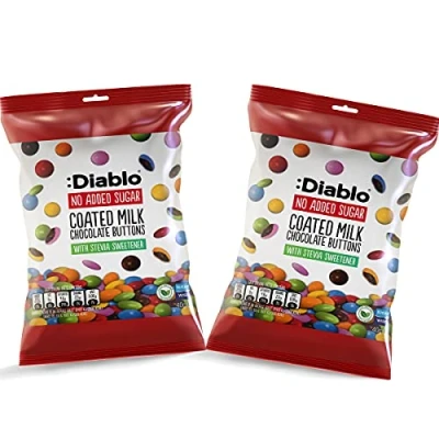 Image of Diablo Coated Milk Chocolate Buttons No Added Sugar Sweetened with Stevia Perfect for Gifting 40g (Pack of 1)
