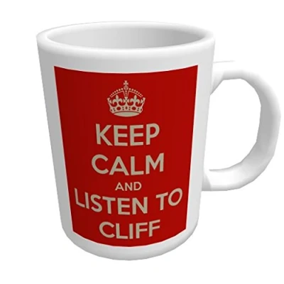 Image of Keep Calm and Listen to Cliff Richard Glossy Ceramic Mug
