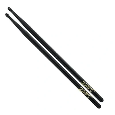 Image of Zildjian 7A Hickory Drumsticks Nylon Tip Black