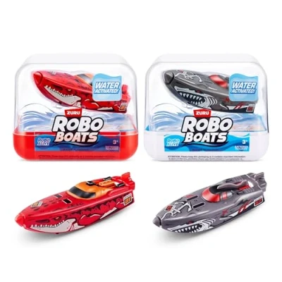Image of Robo Alive 71123A ZURU Robo, White Dino Shark, 2 Pack, Boats