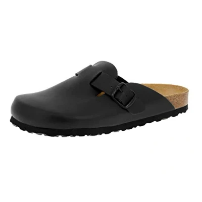 Image of Lico Men&#039;s Bioline Clog Mules, Black, 9.5 UK