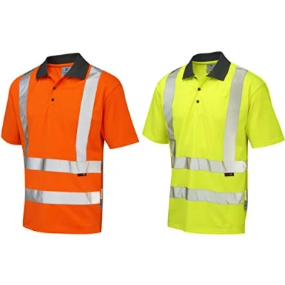 Image of Leo Workwear Rockham Hi Vis Split Hem Design Coolviz Polyester Polo Shirt, Small, Yellow