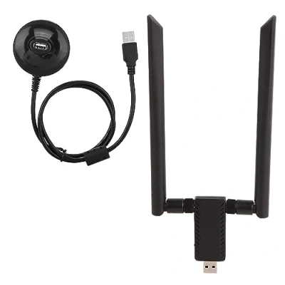 Image of USB Network Card,RTL8812AU AC 2.4G/5.8G Dual Band Wifi Dongle Adapter,Support WPA/WPA2/WEP/802.1X/WMM Data Encryption,Wireless Card with Strong Anti Interference Ability