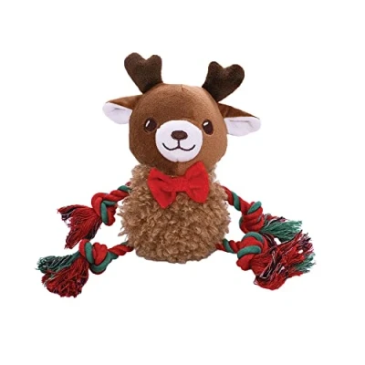 Image of Holly &amp; Robin Fluffy Ropee Christmas Dog Toys (Fluffy Reindeer)