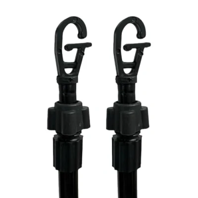 Image of Pack of 2 Heavy Duty Telescopic Washing Line Prop Pole Clothesline Home Garden Dry Clothes Drying Airer Support Galvanised Laundry Poles Extenedable to 2.4M