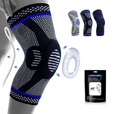 Image of Professional Knee Support for Men/Women, Anti Slip Brace Compression Sleeve with Patella Gel Pads &amp; Side Stabilizers Arthritis,Knee Pain,Meniscus Tear,ACL,Running,Sports,Joint Pain Relief