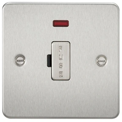 Image of Knightsbridge FP6000NBC FPAV6000NBC Flat Plate 13A Fused Spur Unit with Neon Brushed Chrome