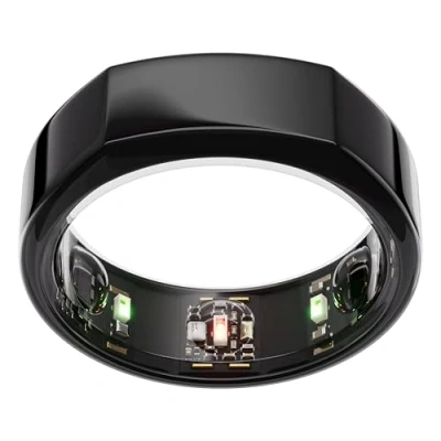 Image of Oura Gen3 Heritage Smart Ring Size 12, Black Sleep, Heart Rate and Fitness Tracking Wearable Up to 7 Day Battery Life iOS/Android Compatible First with Sizing Kit