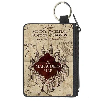 Image of Buckle Down Men&#039;s Canvas Coin Purse Harry Potter, Multicolor, 4.25&quot; x 3.25&quot;