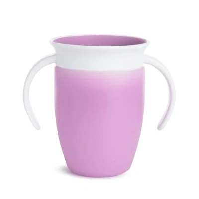 Image of Munchkin Miracle 360 Sippy Cup Trainer Toddler BPA Free Baby with Handles Non Spill Dishwasher Safe Leakproof Childrens Weaning from 6months 7oz/207ml Purple