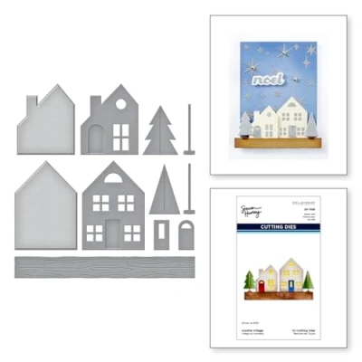 Image of Spellbinders Mantle Village Etched Dies from The Timeless Trees Collection by Simon Hurley
