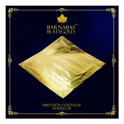 Image of Imitation Gold Leaf Sheets by Barnabas Blattgold 100 16 x 16cm Loose Interleaved