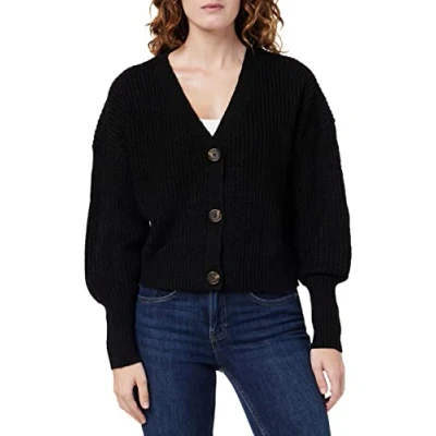 Image of Vero Moda Vmlea LS V NECK CUFF NOOS Cardigan, Women&#039;s, Size: Large, Black