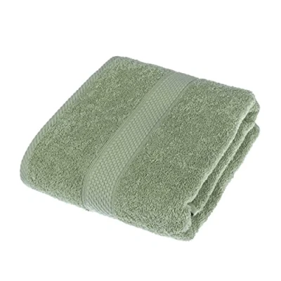 Image of HOMESCAPES Sage Green Turkish Cotton Bath Towel Super Soft Thick &amp; Absorbent 500 GSM Heavy Weight for everyday Luxury