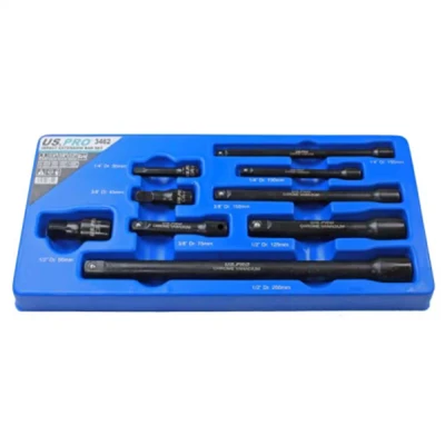 Image of Impact Wrench Extension 1/4 3/8 Inch 1/2 Set 9 Pieces Power Nut