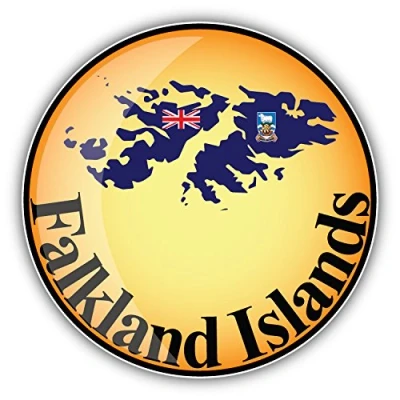 Image of postwalldecor Falkland Islands Map Flag Label Car Bumper Sticker Decal 12 x cm