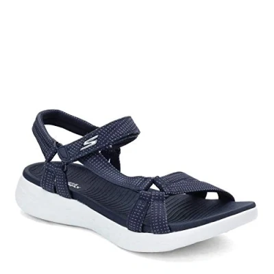 Image of Skechers Women&#039;s On The go 600 Brilliancy Wide Sport Sandal, Navy, 4 UK